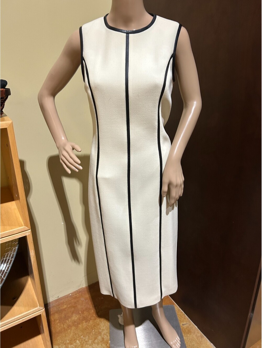 Michael Kors Collection Made in Italy White Wool Dress with Belt